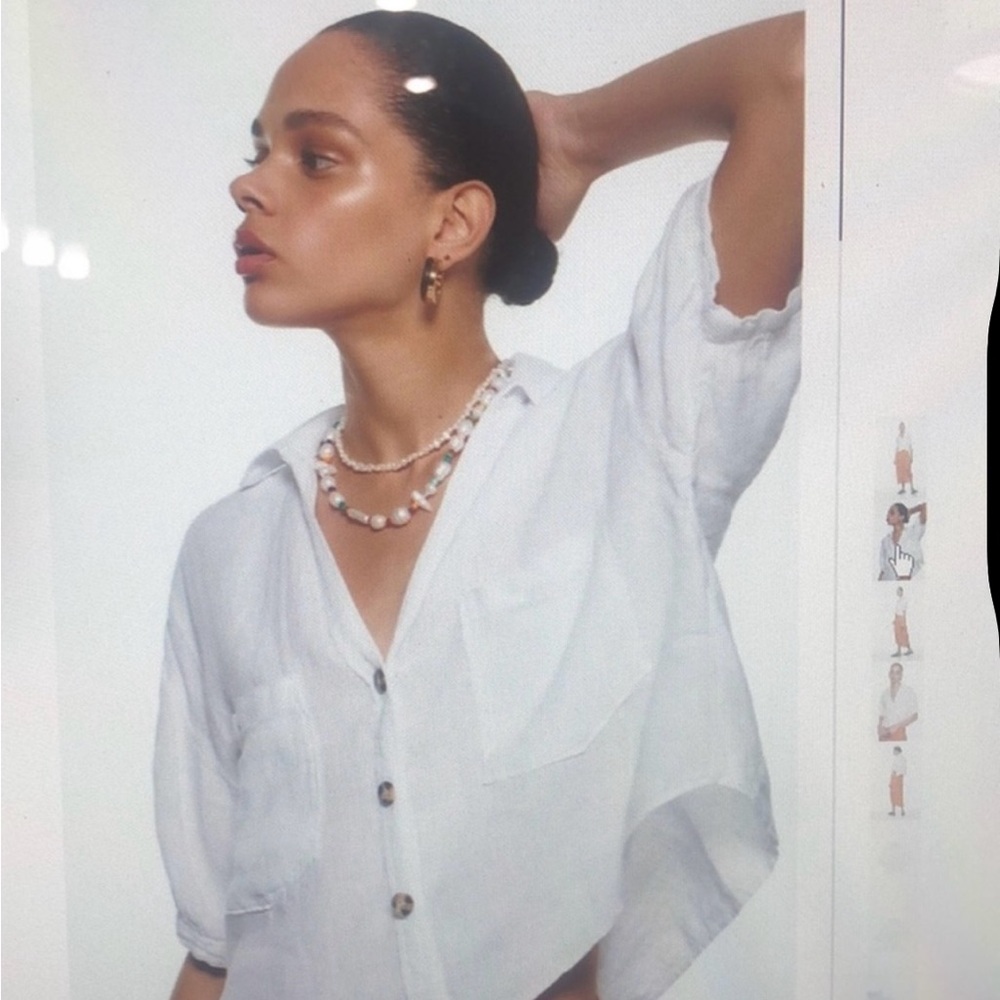 Zara White Button Down Shirt